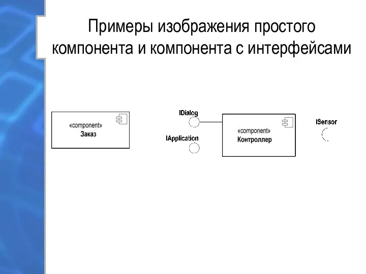 Примеры изображения простого компонента и компонента с интерфейсами