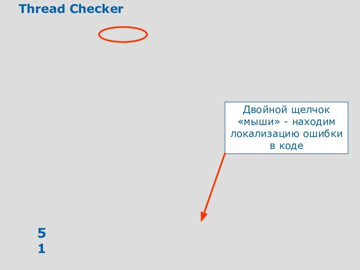 Thread Checker Двойной щелчок «мыши» - находим локализацию ошибки в коде