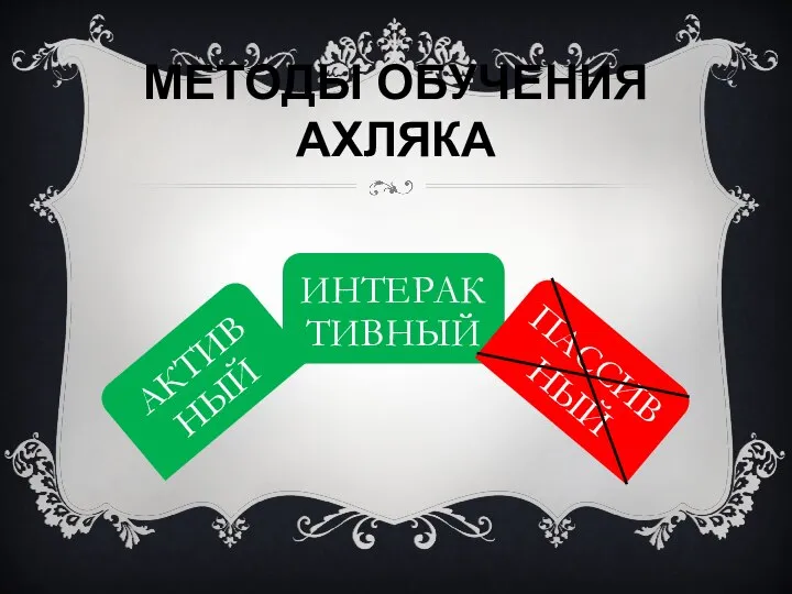 МЕТОДЫ ОБУЧЕНИЯ АХЛЯКА