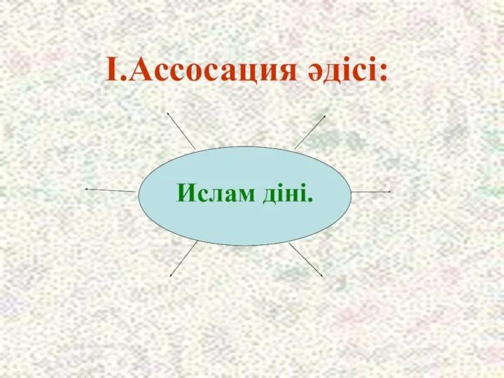 І.Ассосация әдісі: Ислам діні.