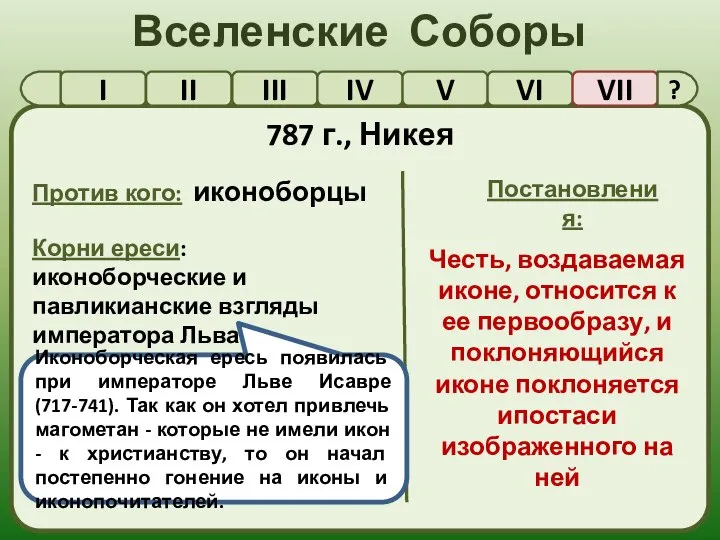 Вселенские Соборы I II III IV V VI VII 787 г.,