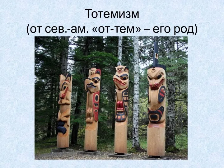 Тотемизм (от сев.-ам. «от-тем» – его род)