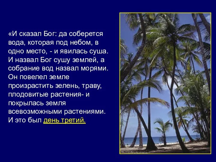 «И сказал Бог: да соберется вода, которая под небом, в одно