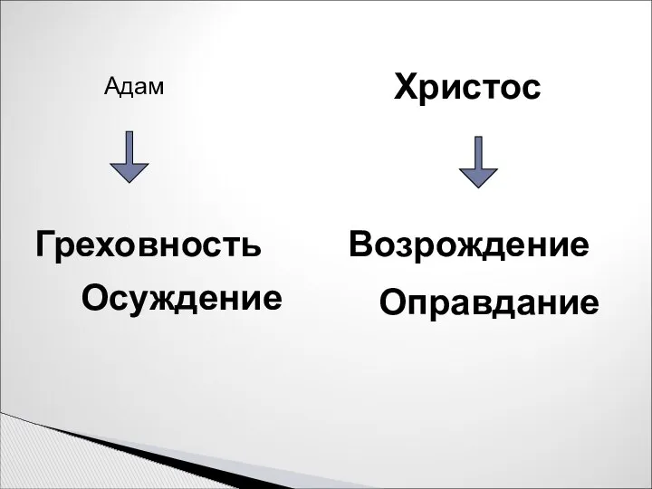 Адам Осуждение Оправдание Христос Возрождение Греховность