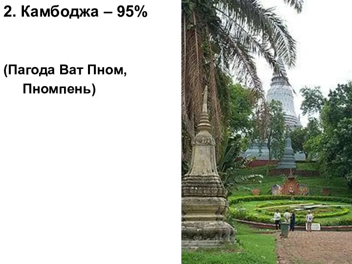 2. Камбоджа – 95% (Пагода Ват Пном, Пномпень)