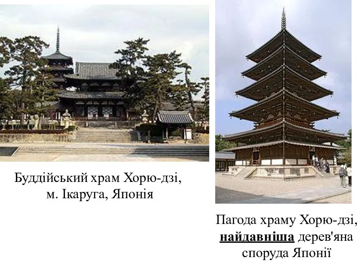 Буддійський храм Хорю-дзі, м. Ікаруга, Японія Пагода храму Хорю-дзі, найдавніша дерев'яна споруда Японії