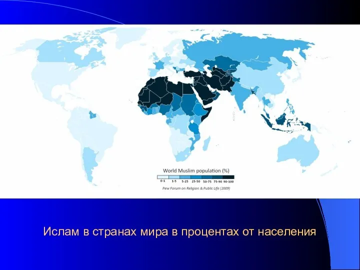 Ислам в странах мира в процентах от населения