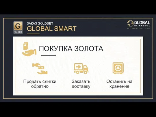 ЗАКАЗ GOLDSET GLOBAL SMART Давайте рассмотрим заказ GoldSet Global Smart для