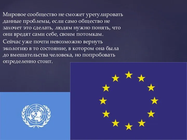 Мировое сообщество не сможет урегулировать данные проблемы, если само общество не