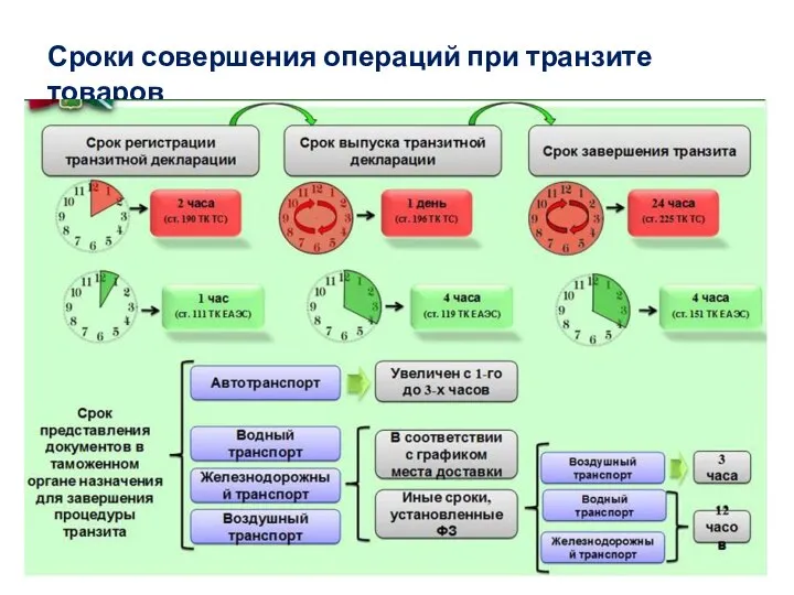 Сроки совершения операций при транзите товаров