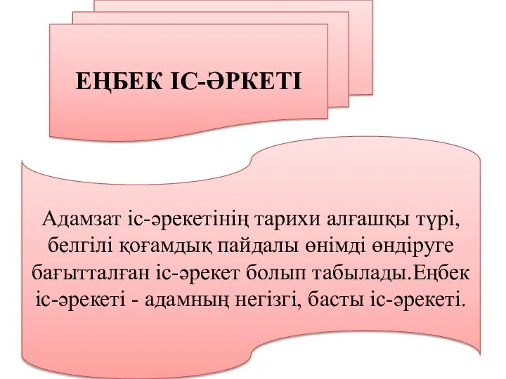 Адамзат іс-әрекетінің тарихи алғашқы түрі, белгілі қоғамдық пайдалы өнімді өндіруге бағытталған