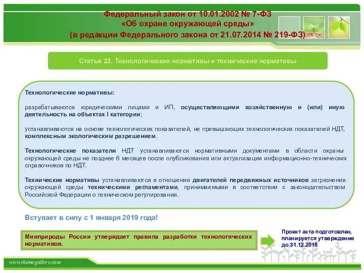 Федеральный закон от 10.01.2002 № 7-ФЗ «Об охране окружающей среды» (в