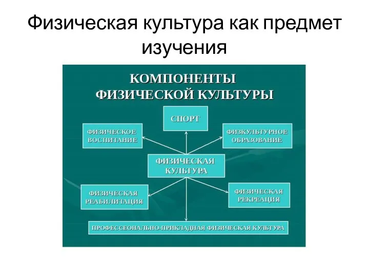 Физическая культура как предмет изучения