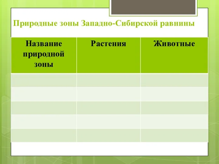 Природные зоны Западно-Сибирской равнины