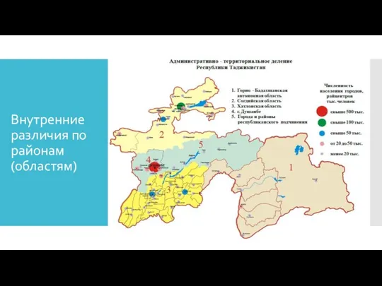 Внутренние различия по районам (областям)