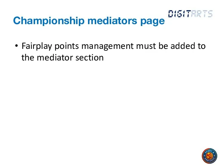 Championship mediators page Fairplay points management must be added to the mediator section