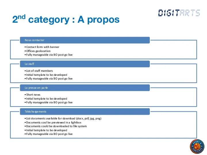 2nd category : A propos