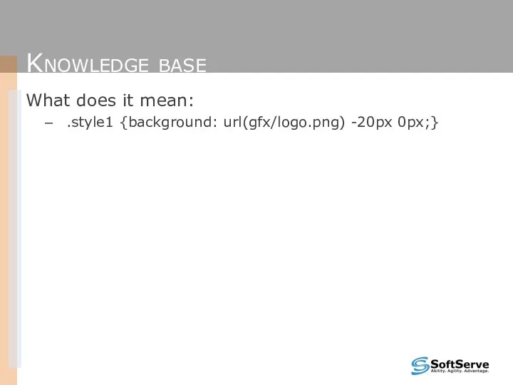 Knowledge base What does it mean: .style1 {background: url(gfx/logo.png) -20px 0px;}