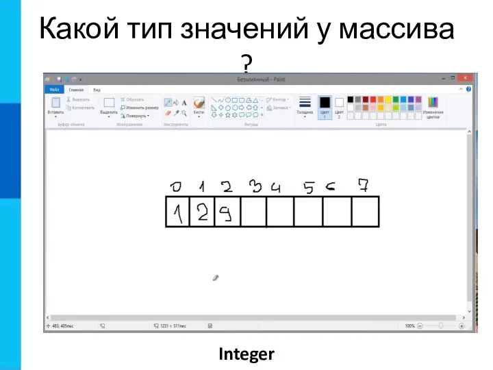 Какой тип значений у массива ? Integer