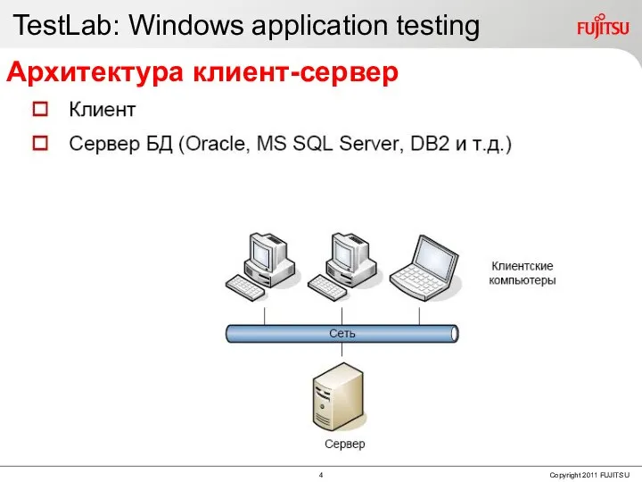 TestLab: Windows application testing Архитектура клиент-сервер