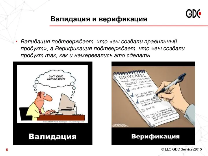 Валидация и верификация Валидация подтверждает, что «вы создали правильный продукт», а