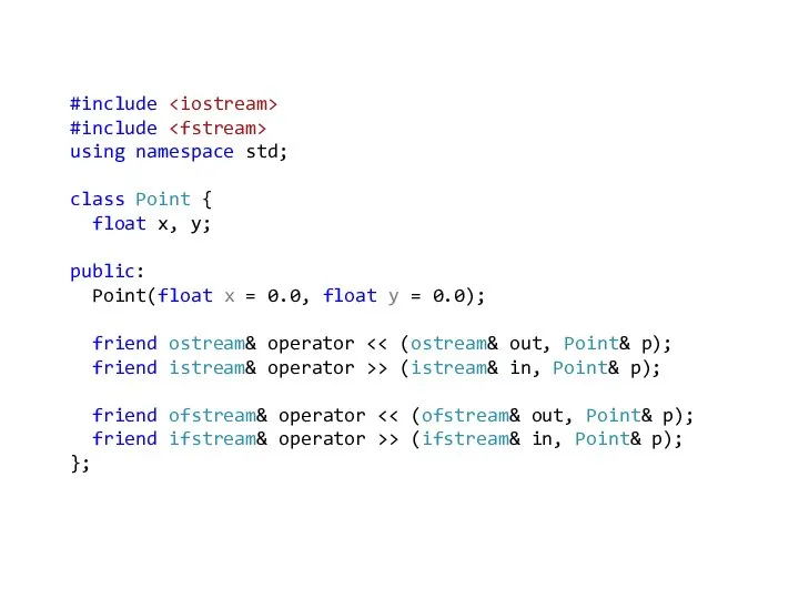 #include #include using namespace std; class Point { float x, y;