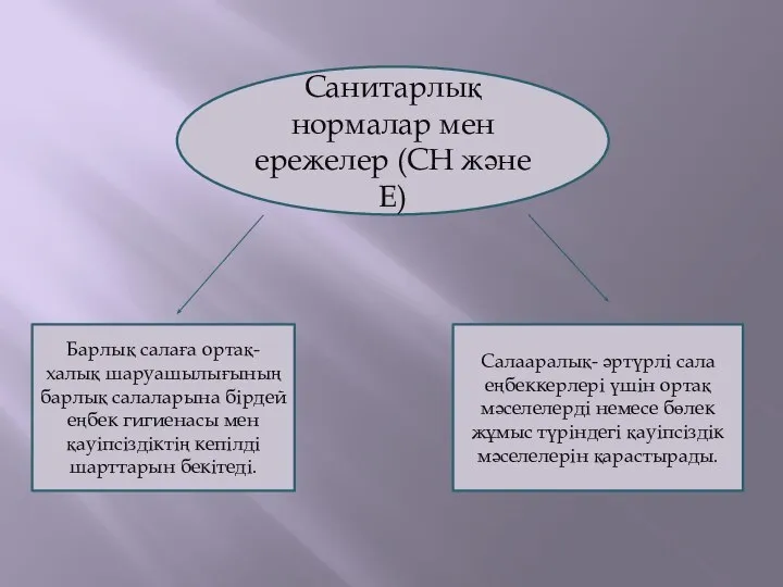 Санитарлық нормалар мен ережелер (СН және Е) Барлық салаға ортақ- халық