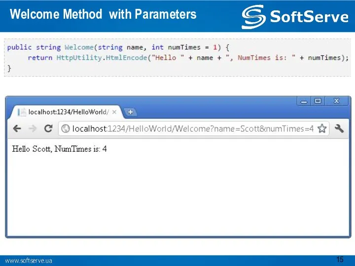 Welcome Method with Parameters