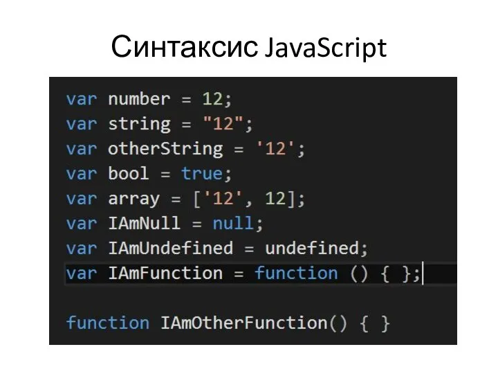 Синтаксис JavaScript