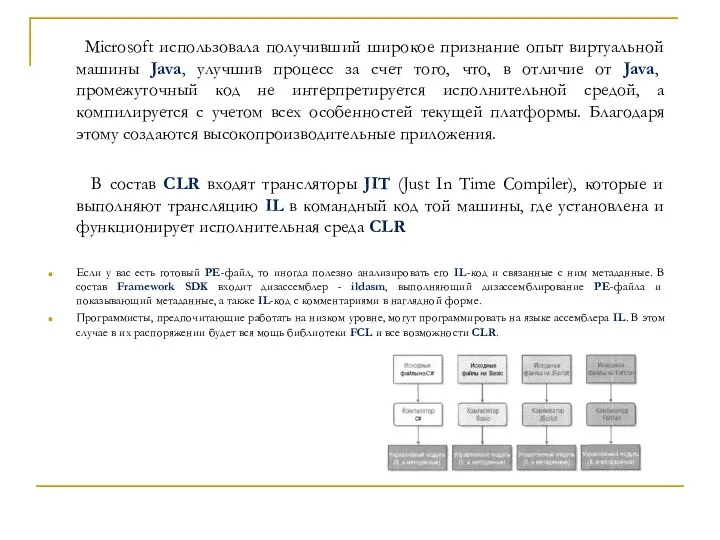 Microsoft использовала получивший широкое признание опыт виртуальной машины Java, улучшив процесс