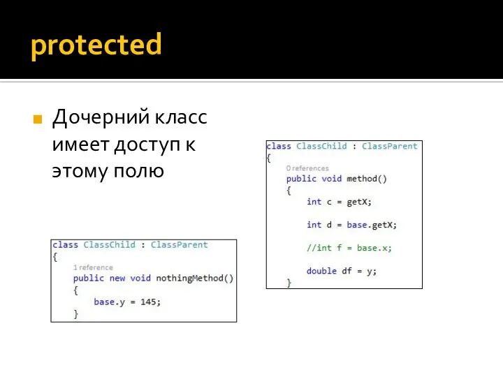 protected Дочерний класс имеет доступ к этому полю