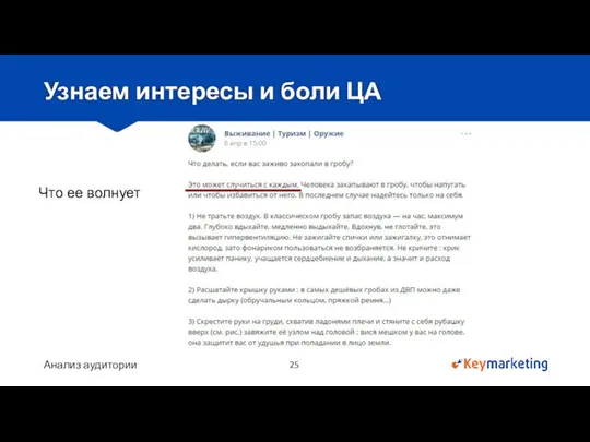 Анализ аудитории Узнаем интересы и боли ЦА Что ее волнует