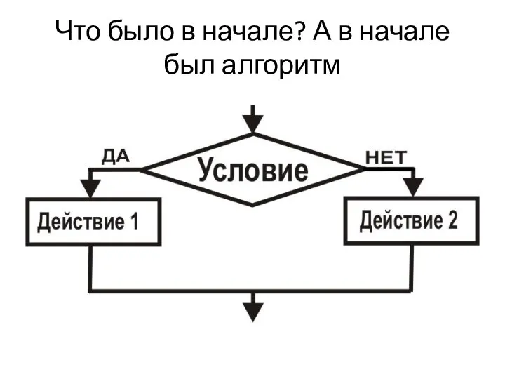 Что было в начале? А в начале был алгоритм