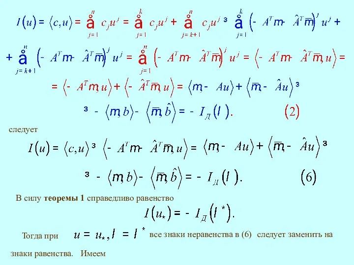 следует В силу теоремы 1 справедливо равенство все знаки неравенства в (6) Имеем