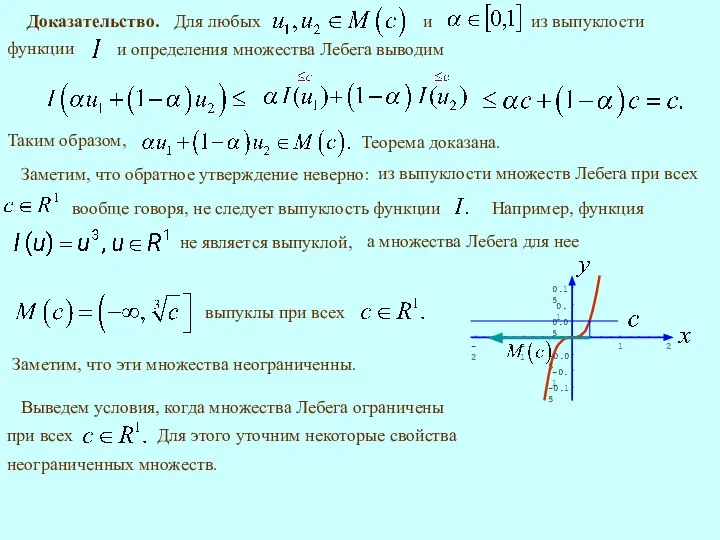 Доказательство. и определения множества Лебега выводим Теорема доказана. Заметим, что обратное