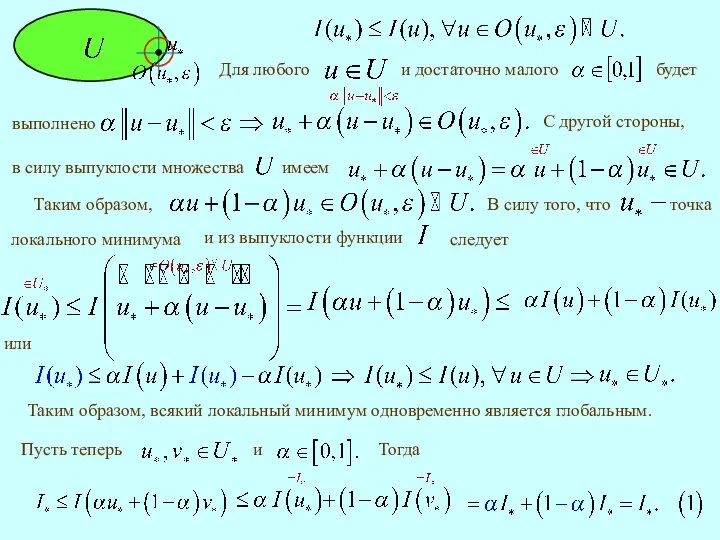 С другой стороны, или Таким образом, всякий локальный минимум одновременно является глобальным. Тогда Таким образом,