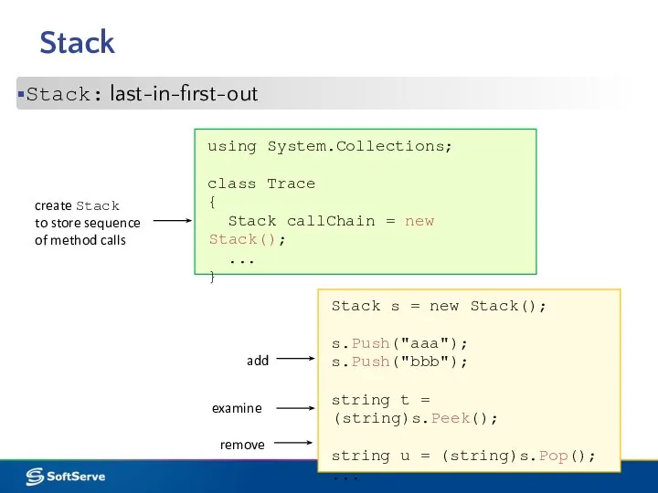 Stack Stack: last-in-first-out