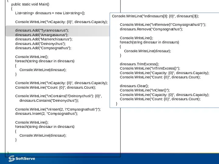 using System; using System.Collections.Generic; public class Example { public static void