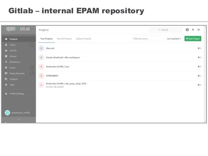 Gitlab – internal EPAM repository
