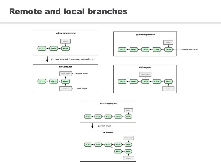 Remote and local branches