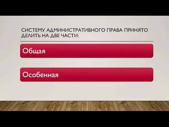 СИСТЕМУ АДМИНИСТРАТИВНОГО ПРАВА ПРИНЯТО ДЕЛИТЬ НА ДВЕ ЧАСТИ: