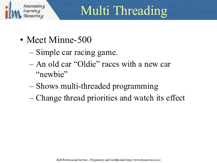 Multi Threading Meet Minne-500 Simple car racing game. An old car