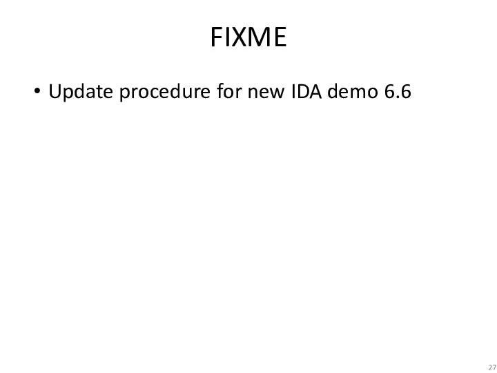 FIXME Update procedure for new IDA demo 6.6