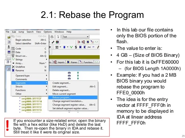 2.1: Rebase the Program In this lab our file contains only