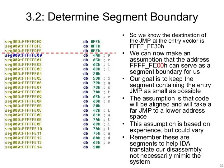 3.2: Determine Segment Boundary So we know the destination of the