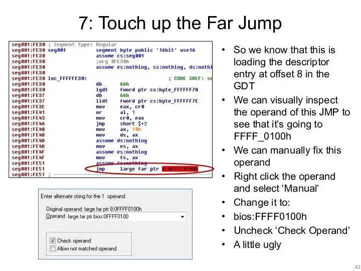 7: Touch up the Far Jump So we know that this