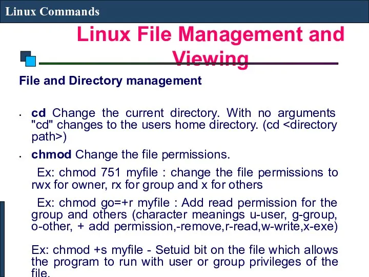 Linux File Management and Viewing Linux Commands File and Directory management