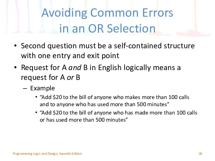 Avoiding Common Errors in an OR Selection Second question must be