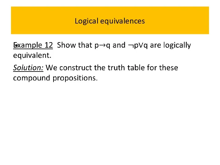 Logical equivalences