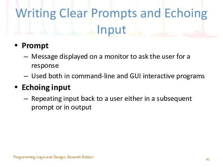 Writing Clear Prompts and Echoing Input Prompt Message displayed on a